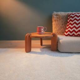 Solid Walnut Wood Low Coffee Table Modern Plant Stand - Japandi Style - thumbnail 3