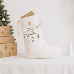 Personalised First Christmas Stocking & Sack Baby 1St Present Newborn Xmas Gift Bags - thumbnail 3