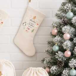 Personalised First Christmas Stocking & Sack Baby 1St Present Newborn Xmas Gift Bags - thumbnail 2