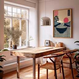 Japanese Noodle Bowl Poster, Minimal Ramen Wall Art, Modern Kitchen Print, Retro Line Zen Landscape Food Illustration - thumbnail 3