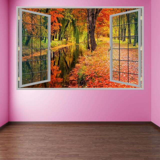 Autumn Forest Trees Nature Wall Decal Sticker Mural Poster Print Art Home Office Decor Hm2 - image 1