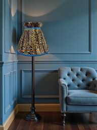 Pleated Leopard Print Tapered Drum Floor Standard Lamp Shades Ceiling Lights Pendants Table Lampshade - Animal Print Fabric Lamp Shades - thumbnail 1
