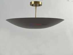 Modern Bowl Pendant Lighting, Brass Ceiling Light Fixture, Minimalist Lamp - thumbnail 1