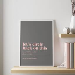 Funny Office Decor - Let's Circle Back On This Customisable Illustration Print Minimalist Home Work From Art - thumbnail 1