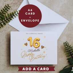 Personalised Niece 16Th Birthday Candle Gift Cards Hamper Gifts For Her B - thumbnail 3