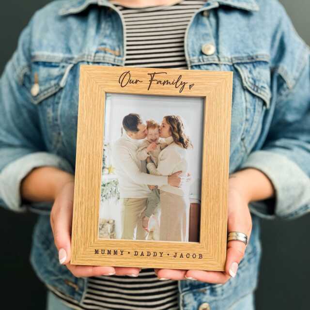 Personalised Family Photo Frame Keepsake - Gift For New Parents, Baby, Gifts Grandparents, Grandma Nanny Gift, Custom Christmas - image 1