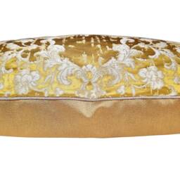 Gold Silk Jacquard Rubelli Fabric Throw Lumbar Pillow Cushion Cover Les Indes Galantes Pattern - Handmade in Italy - thumbnail 4