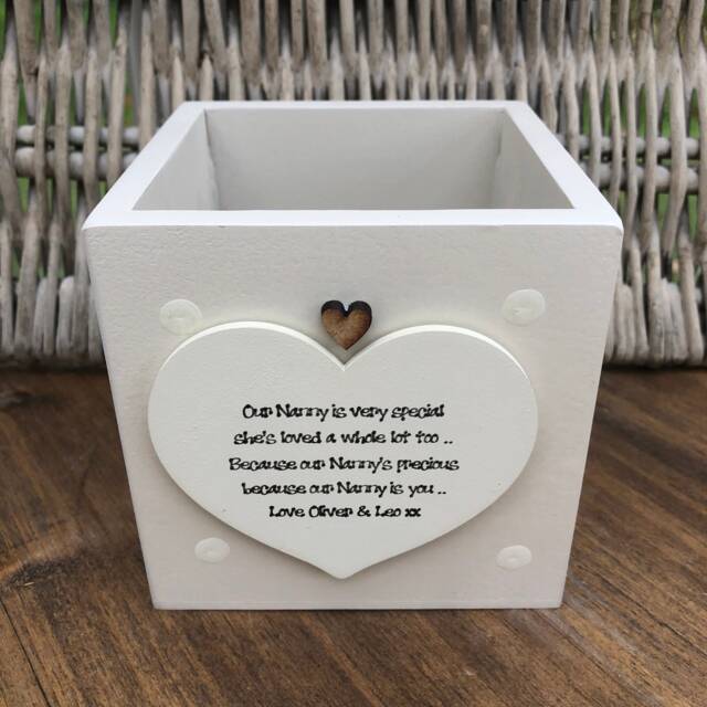 Nanny Personalised Flower/Plant Pot Gift Nana Granny Nan Nannie Grandma Gran Nanna Or Any Name. Shabby Chic Style Birthday Christmas Etc - image 1