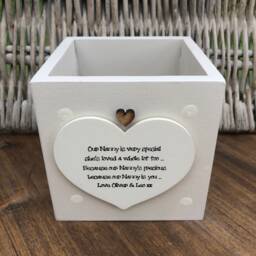 Nanny Personalised Flower/Plant Pot Gift Nana Granny Nan Nannie Grandma Gran Nanna Or Any Name. Shabby Chic Style Birthday Christmas Etc - thumbnail 1