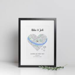 Personalised Where We First Met Print, Professional Fine Art Archival Paper, Wedding Anniversary Gift - thumbnail 2