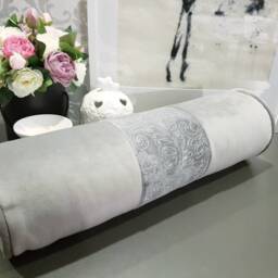 Grey Decorative Velvet Bolster Pillow// Handmade Cushion// Decorative Grey Luxury Pillow // - thumbnail 2