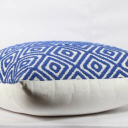 Royal Blue Throw Pillow Cover Boho Decor, Jacquard Cotton - thumbnail 2