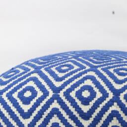 Royal Blue Throw Pillow Cover Boho Decor, Jacquard Cotton - thumbnail 3