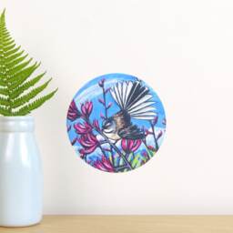 Fantail in Harakeke Tiny Dot Wall Decal By Ira Mitchell - thumbnail 2