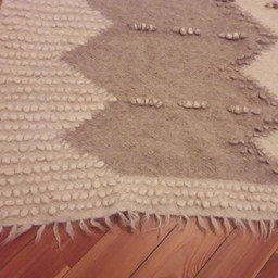 Handwoven Wool Rug Dark Beige Bohemian Area Rug - thumbnail 2