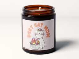 Best Cat Mum Mom Personalised Message Soy Wax Candle