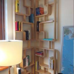 Mid Century Wall Unit Room Divider Inspired By Ludvik Volak Bookshelf Flowerbed Bookcase Shelves Plywood & Natural Wood Free Shipping - thumbnail 4