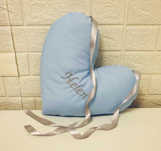 Personalised Mastectomy/Lumpectomy Heart Pillow Surgery Recovery Lined Post-Op Cardiac - Your Own Embroidered Words - image 1