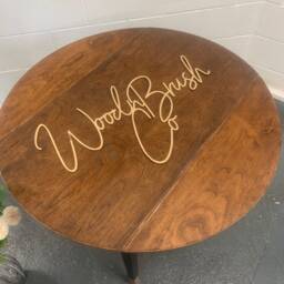 Drop Leaf Round Dining Table in Ash With Copper Dipped Legs - thumbnail 4