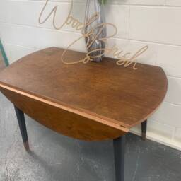 Drop Leaf Round Dining Table in Ash With Copper Dipped Legs - thumbnail 3