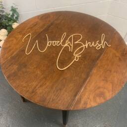 Drop Leaf Round Dining Table in Ash With Copper Dipped Legs - thumbnail 2