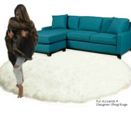 White Round Shag Rug - Large Faux Sheepskin Luxury Fur Shaggy Soft Handmade Designer Rugs Accents Usa