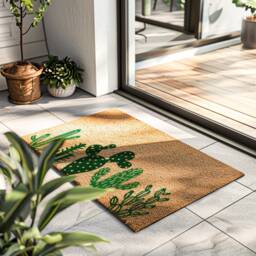 Custom Cactus Lover Entry Mat - Green Succulent Pattern Doormat Perfect Gift For Plant Enthusiasts Desert Vibe Greeting - thumbnail 2