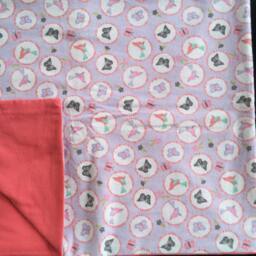 Coral Butterfly Handmade Baby Blanket