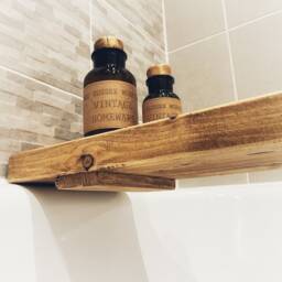 Wooden Bath Board, Rustic Bathtub Tray, Solid Wood Rack, Custom Caddy, Bathroom Accessories, Sustainable Home Decor - thumbnail 3