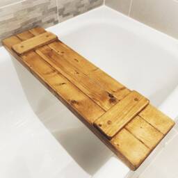 Wooden Bath Board, Rustic Bathtub Tray, Solid Wood Rack, Custom Caddy, Bathroom Accessories, Sustainable Home Decor - thumbnail 2