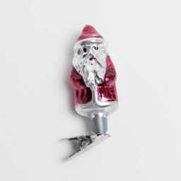 Santa German Glass Clip-On Ornament, Saint Nicholas Charm, Handmade Christmas Decor - thumbnail 2