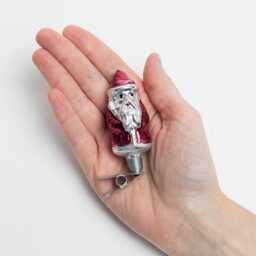 Santa German Glass Clip-On Ornament, Saint Nicholas Charm, Handmade Christmas Decor - thumbnail 4