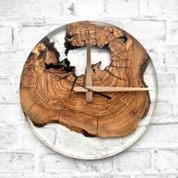 Minimal Frameless Wall Clock, Handcrafted Silent Clock With Live Edge Wood, Artsy For Kitchen, Livingroom, Bedroom, Home & Office - thumbnail 3