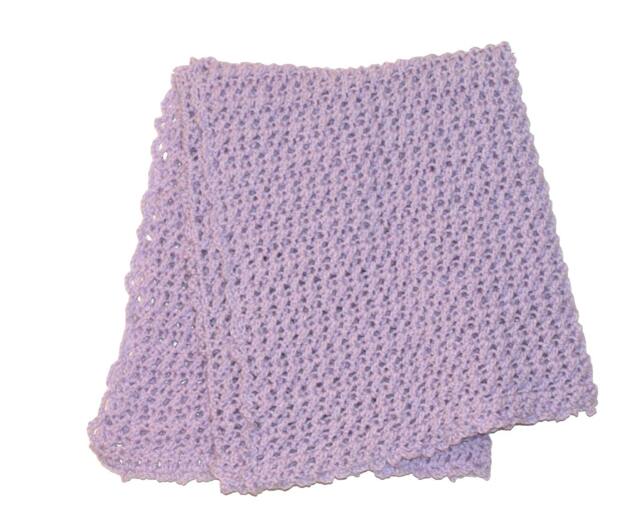 Handmade Crochet Baby Afghan, Lilac Purple Blanket - 38x38 Inch - image 1