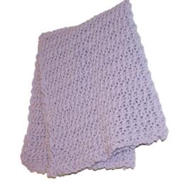 Handmade Crochet Baby Afghan, Lilac Purple Blanket - 38x38 Inch - thumbnail 2