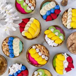 Felt Banana Slices - Smoothie Bowl Kit Food Montessori Pretend Play Kitchen Toys Fruit Restaurant Hawaii - thumbnail 2