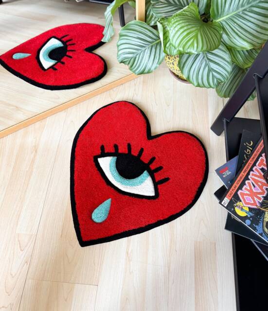 Crying Heart Tufted Rug/Handmade Tuft Rug, Custom - image 1