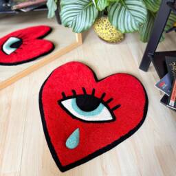 Crying Heart Tufted Rug/Handmade Tuft Rug, Custom - thumbnail 2