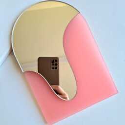 Drip Arch Mirror Vanity Wall Decor, Clean Girl Makeup Aesthetic, Groovy Retro Mirror, Funky Beauty Room Dopamine Style, Soft Pastel - thumbnail 2