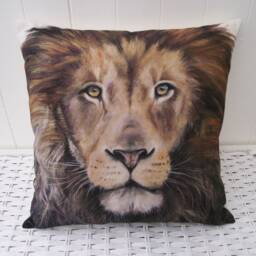 Zebra Art Print Cushion African Animals Organic Cotton, Wendy Darker, Choice Of Cover Only Or With Pad - thumbnail 4