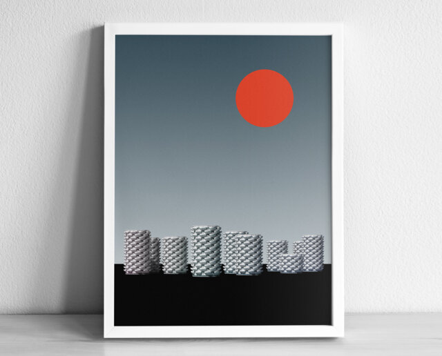 Flower Petal Tower Paris France - Choux De Creteil Graphic Illustration Abstract Poster Brutalist Architecture - image 1