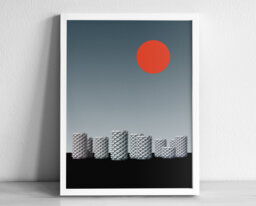 Flower Petal Tower Paris France - Choux De Creteil Graphic Illustration Abstract Poster Brutalist Architecture - thumbnail 1