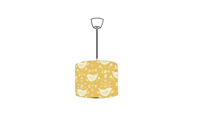 Fryetts Narvik in Ochre Yellow Lampshade, Handmade Fabric Lamp Shade, Drum Oval Empire Or Candle Clip, Ceiling Pendant Table - image 1