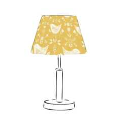 Fryetts Narvik in Ochre Yellow Lampshade, Handmade Fabric Lamp Shade, Drum Oval Empire Or Candle Clip, Ceiling Pendant Table - thumbnail 2