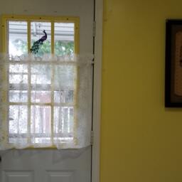 Kitchen Curtain, Cafe Curtains, White Sheer Curtains, Flower Lace Net Fabric Window Curtains - thumbnail 3