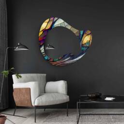 Asymmetrical Mirror, Irregular Mirror Wall Decor On Tempered Glass, Entryway Hallway For Bathroom, Luxury Home - thumbnail 3