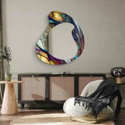 Asymmetrical Mirror, Irregular Mirror Wall Decor On Tempered Glass, Entryway Hallway For Bathroom, Luxury Home