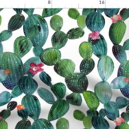 Watercolor Curtain Panel - Cactus Desert Floral Succulent Boho Nature Plants Tropical Custom By Tasiania - thumbnail 4