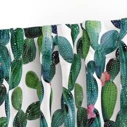 Watercolor Curtain Panel - Cactus Desert Floral Succulent Boho Nature Plants Tropical Custom By Tasiania - thumbnail 3