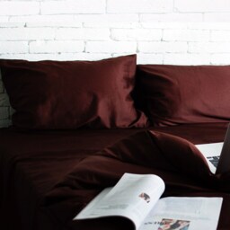 Cotton Sateen Duvet Cover in Brown. Twin, Full, Queen, King, Single, Kingsingle, Double, Custom Size - thumbnail 4